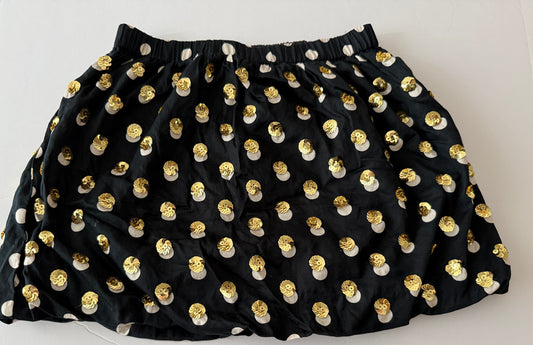 Seller #156_Crewcuts pull on lined skirt in Black with gold shimmer accent Girls size L 10-11