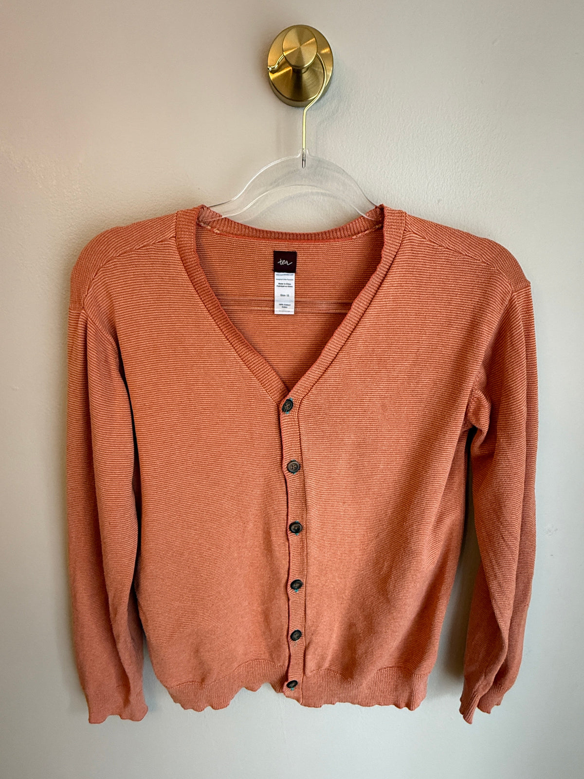 Seller #156_Tea Collection button up cardigan in Orange Girls L 12