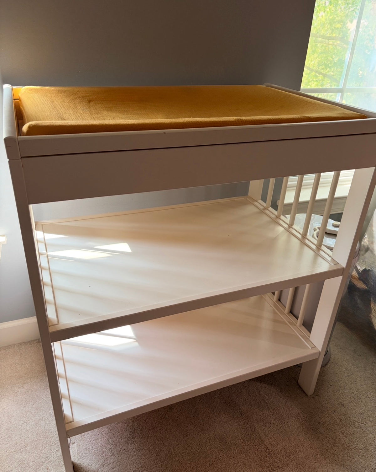 #35 white changing table with covers