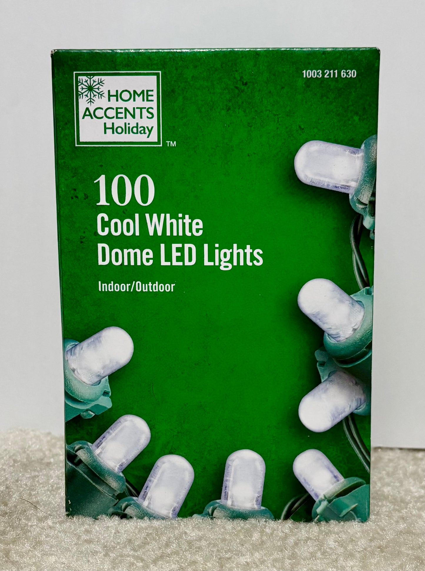#132 - Home Accents Holiday: 100 Cool White Dome LED Lights, Indoor/Outdoor - NEW
