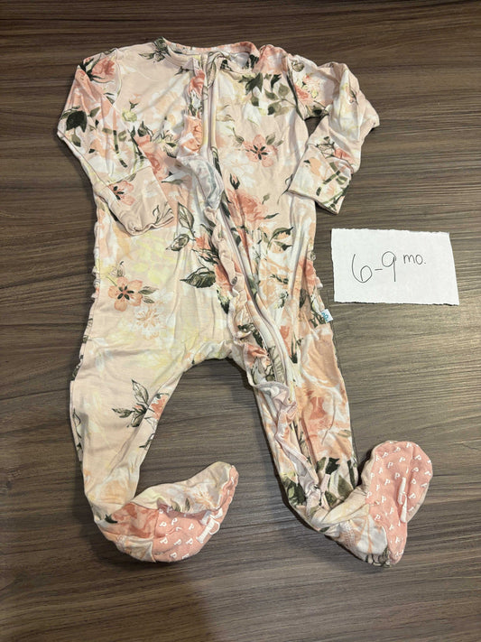 #77 - 6-9 Mo - VGUC Posh Peanut - Vintage Pink Rose Zippy