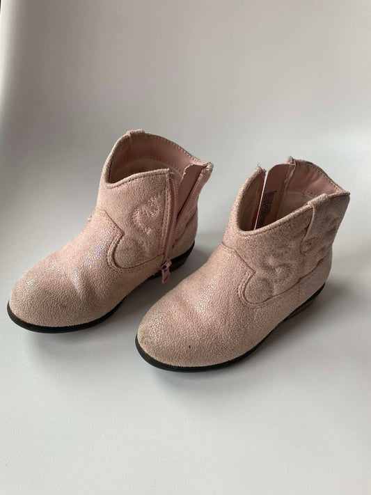#117, Cat&Jack pink sparkle cowgirl boots, Girls Size 8c