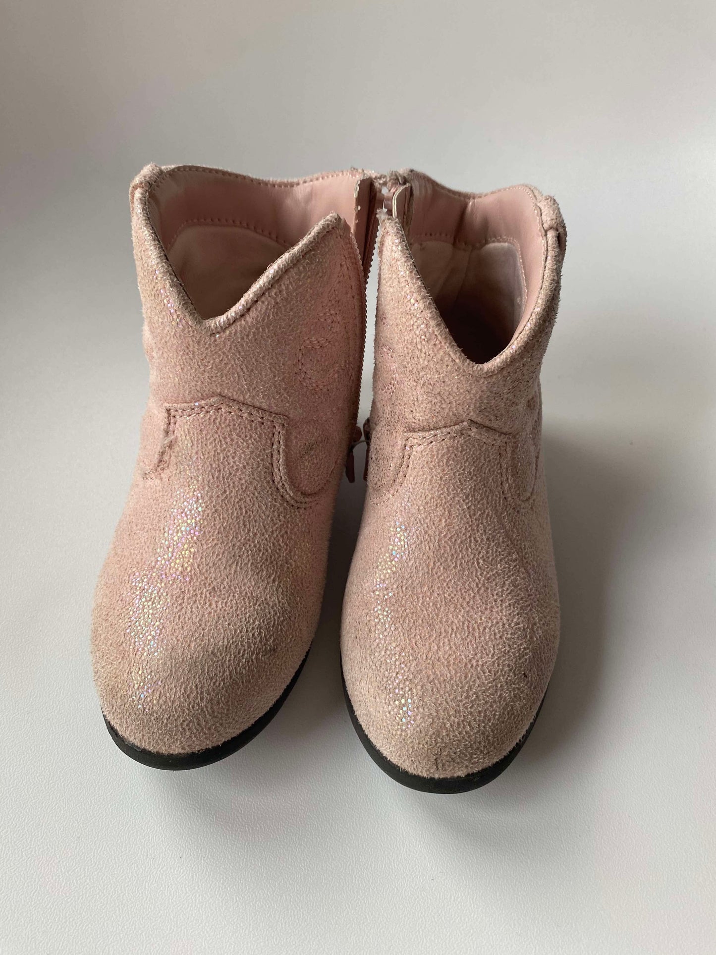 #117, Cat&Jack pink sparkle cowgirl boots, Girls Size 8c