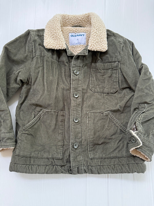 #167 Old Navy Boys Green Utility Jacket - 5T