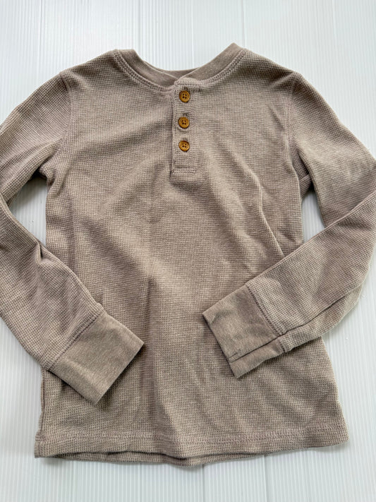 #167 Jumping Beans Boys Beige Henley - 5