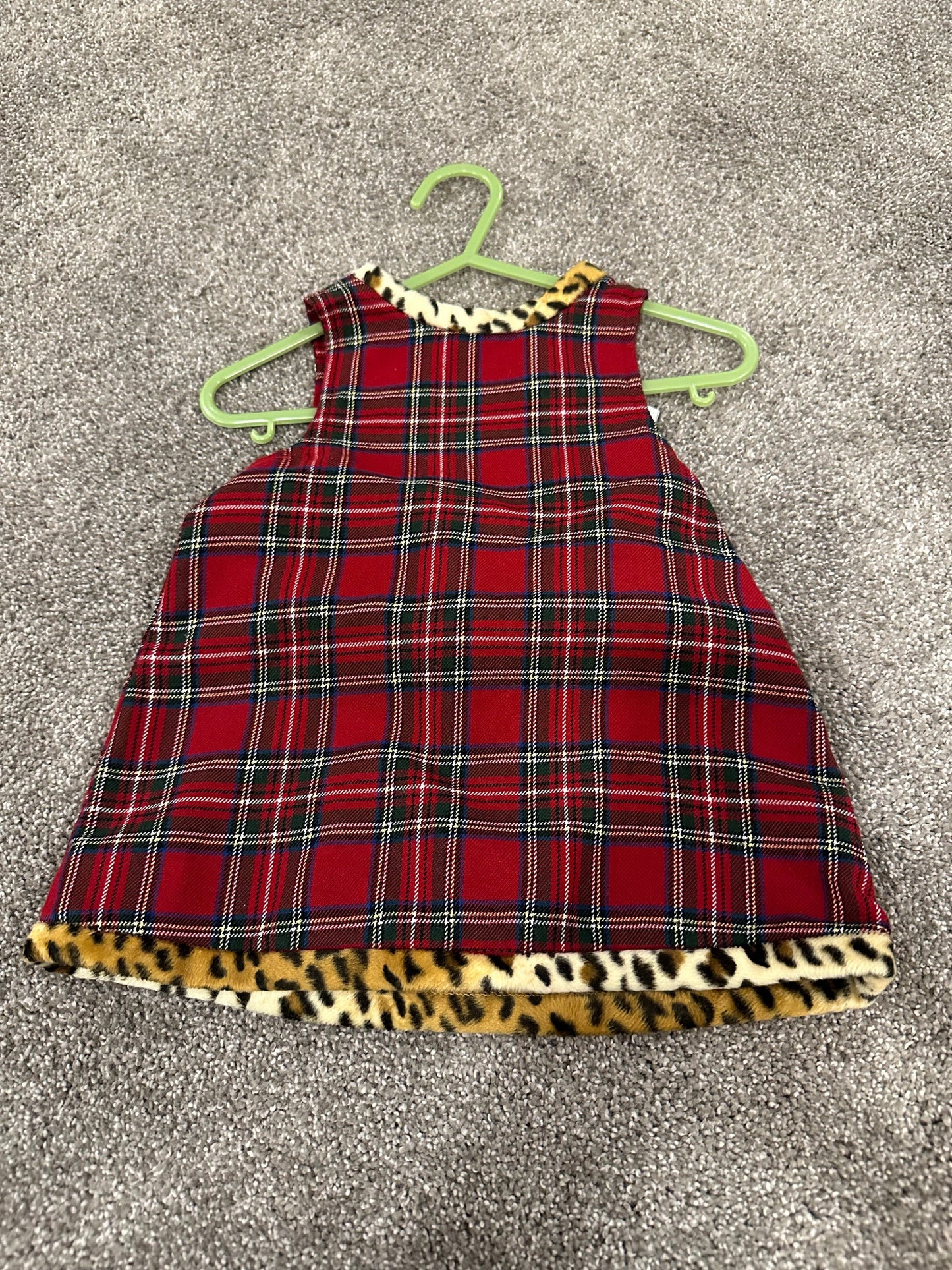 #133 Childrens Place Sz 6-9 Months Girls Dress Plaid Holiday