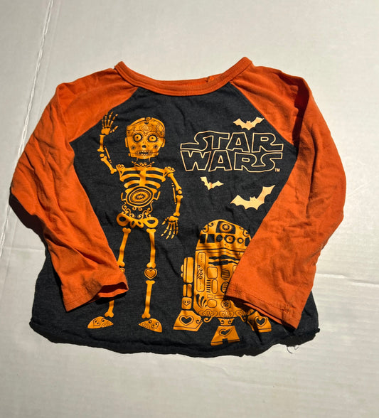 #95 Girls 3T 3/4 Sleeve Star Wars Halloween Tee