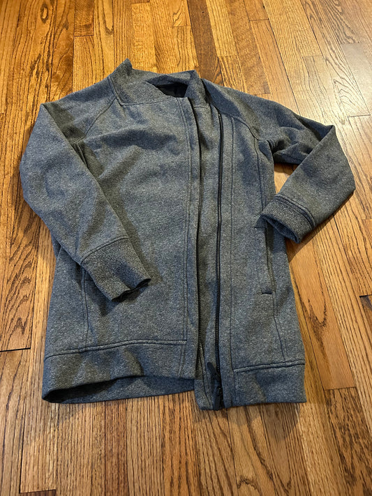 Lululemon Women's Grey Jacket with Asymmetrical Zipper - size 8