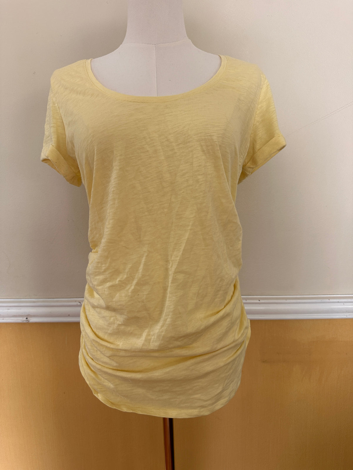 #163 Motherhood Maternity Yellow T-Shirt - size M - EUC