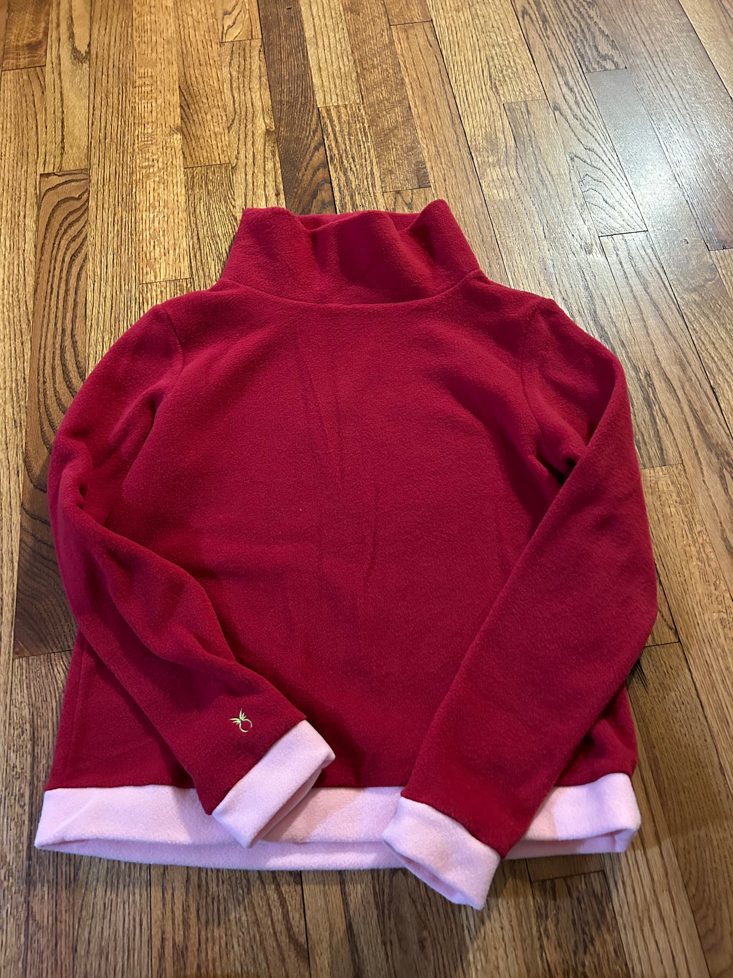 Dudley Stephens Red Fleece with Pink Trim - NWT - Size Medium