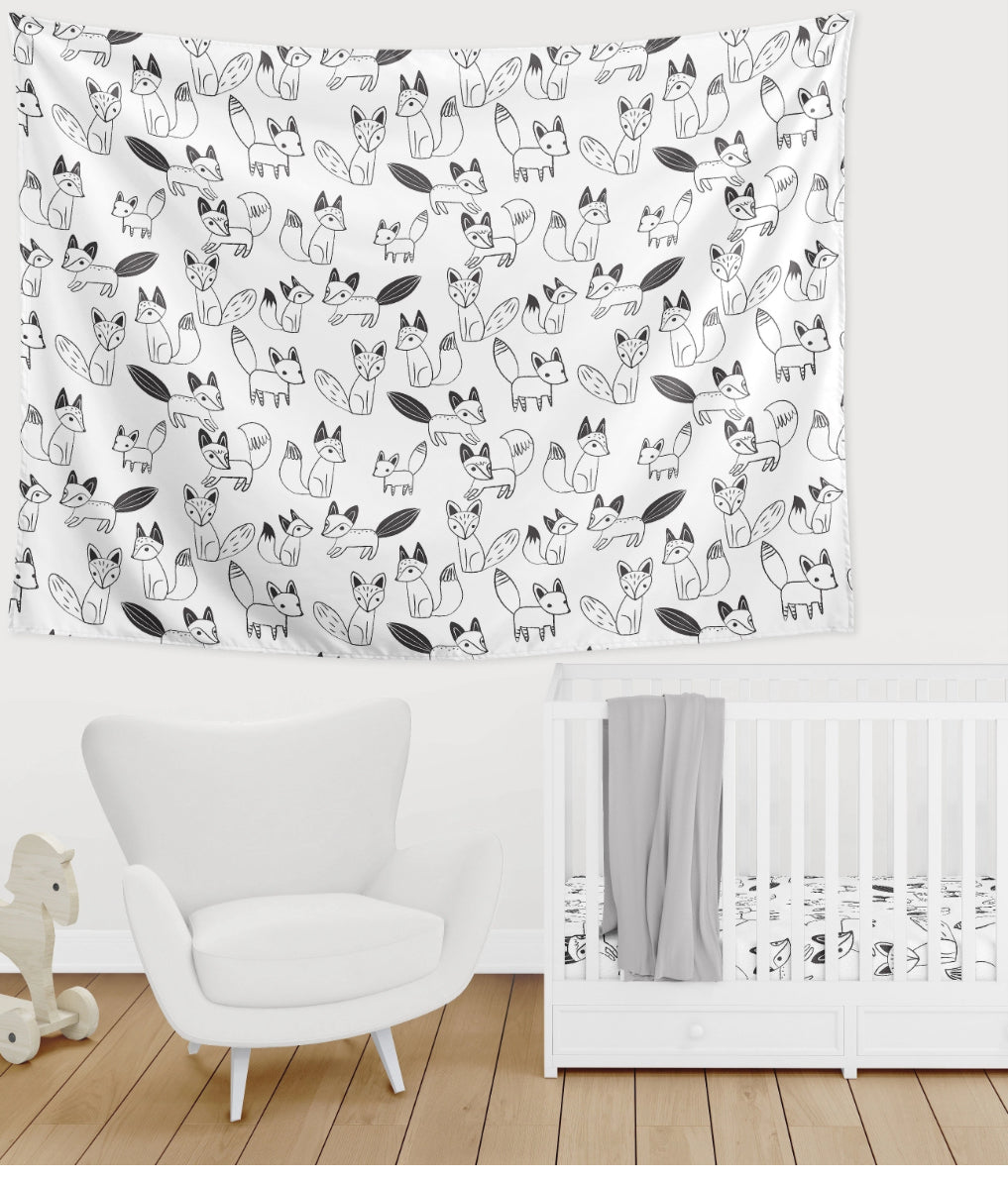 #198- Sweet Jojo Designs, Fox & Arrow Crib Blanket & Bedskirt *Read Description*