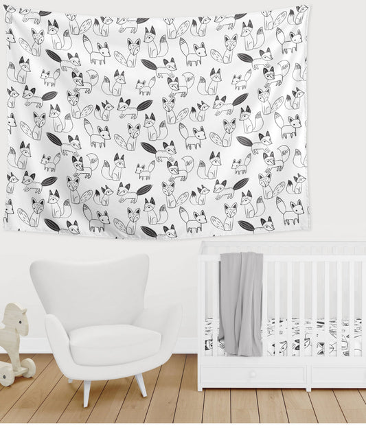 #198- Sweet Jojo Designs, Fox & Arrow Crib Blanket & Bedskirt *Read Description*