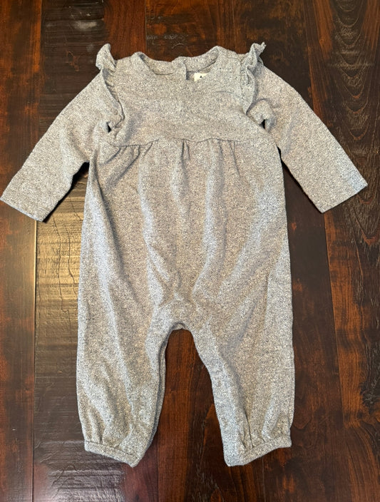 #83 Baby Gap Gray Long Sleeve Romper - Infant 6-12 Month