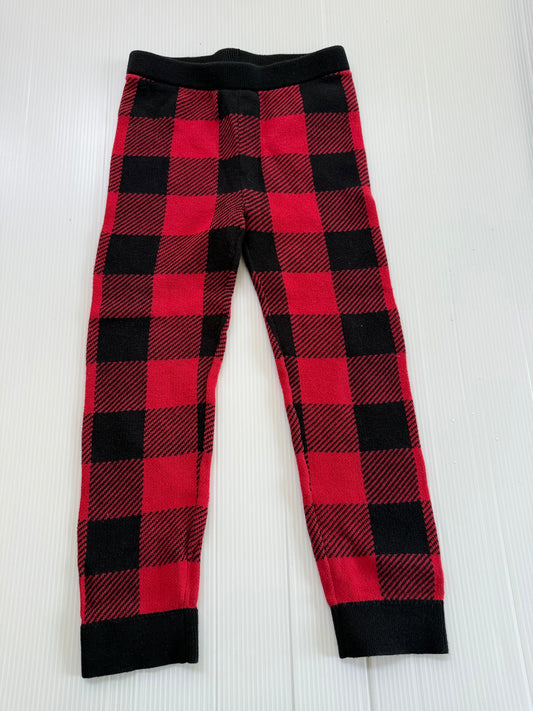 #167 Gap Girls Knit Buffalo Plaid Legging - 5Y