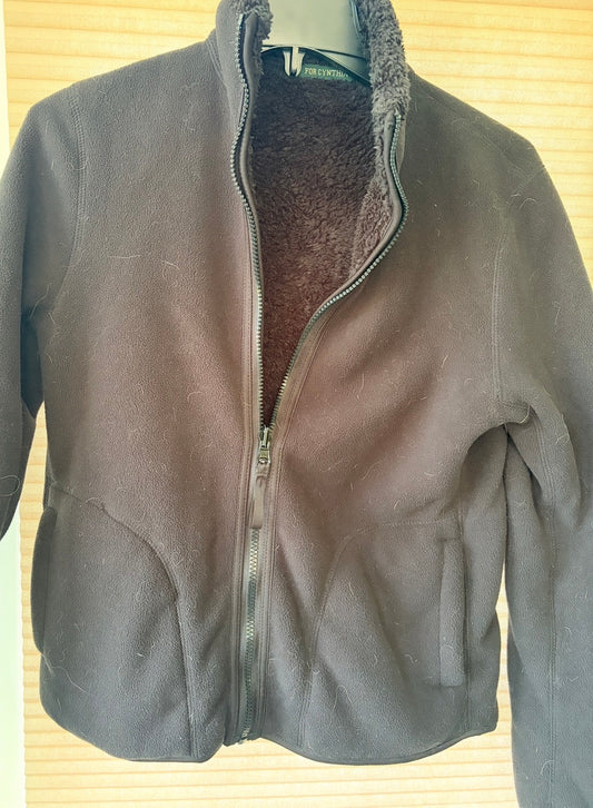 #35 black zip fleece women small