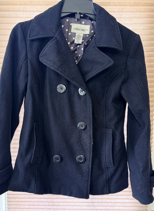 #35 girls XL black Cherokee pea coat