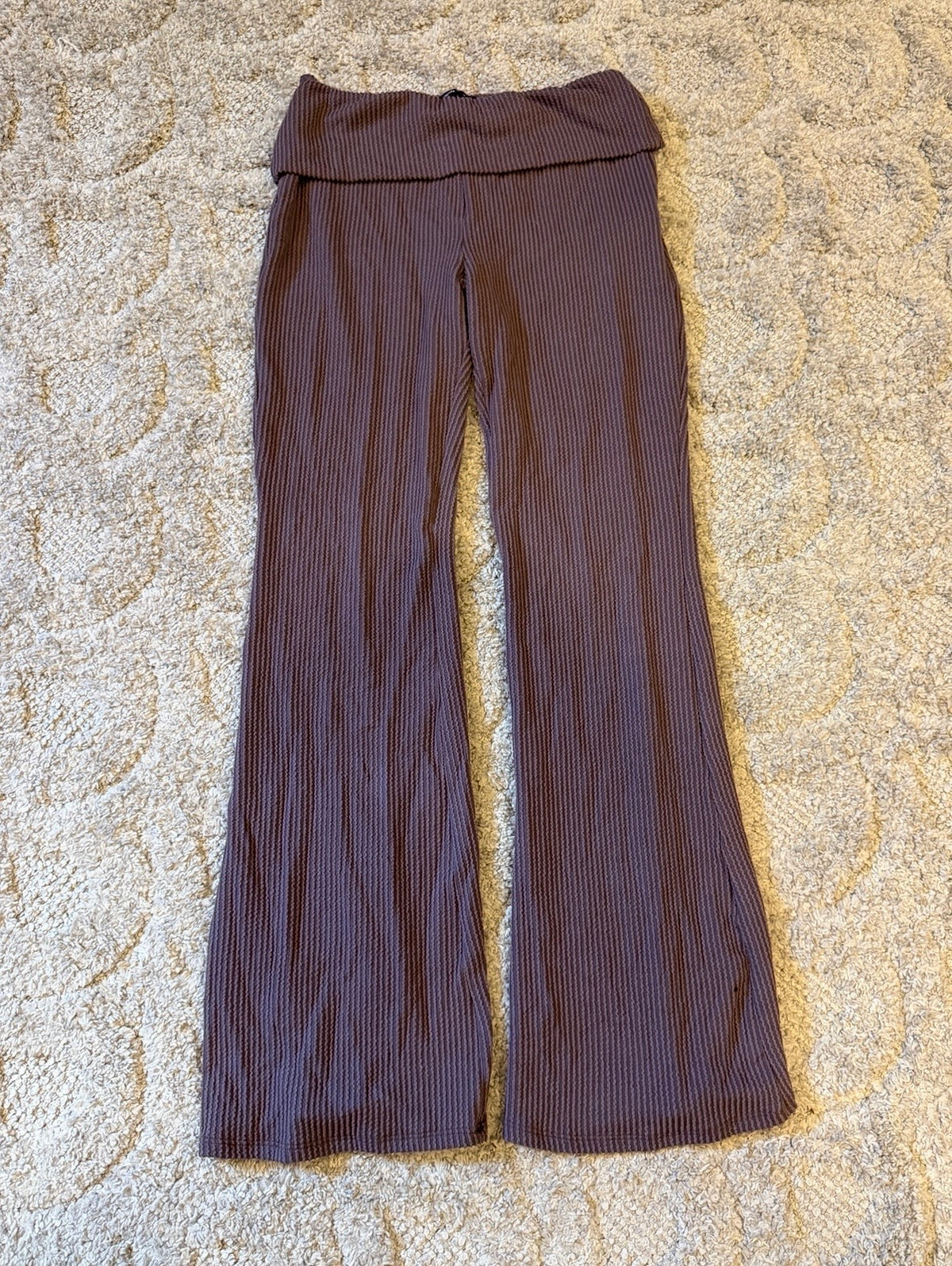 16 - Pink Blush Maternity Fold Over Yoga Pants - Large