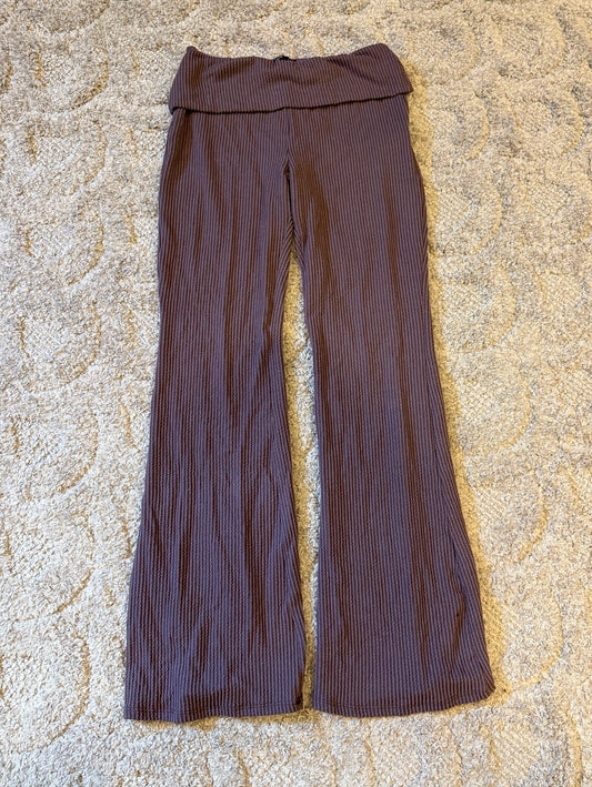16 - Pink Blush Maternity Fold Over Yoga Pants - Large