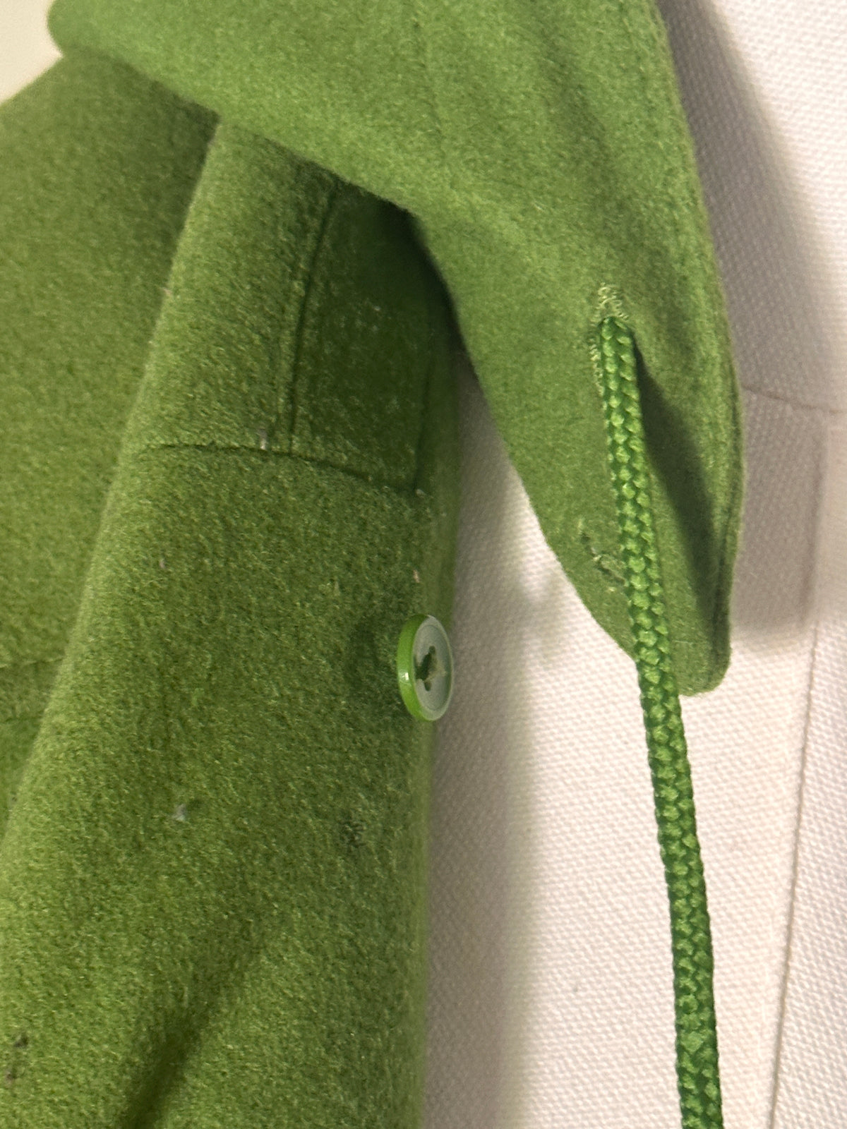 #163 New York & Company Green Wool Coat with Removable Hood - Women's 6 - EUC
