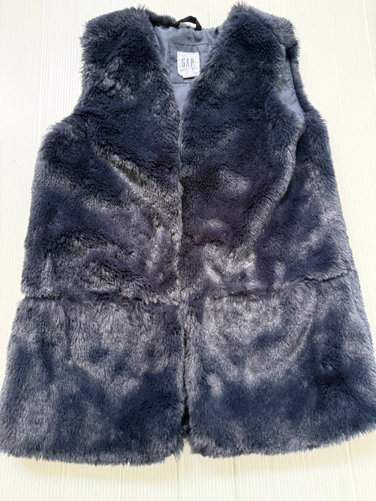 #167 Gap Girls Faux Fur Navy Vest - S