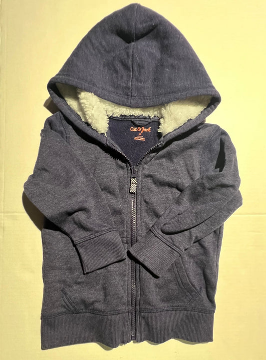 #95 Boys 3T Blueish-Grey Warm Zippered Hoodie
