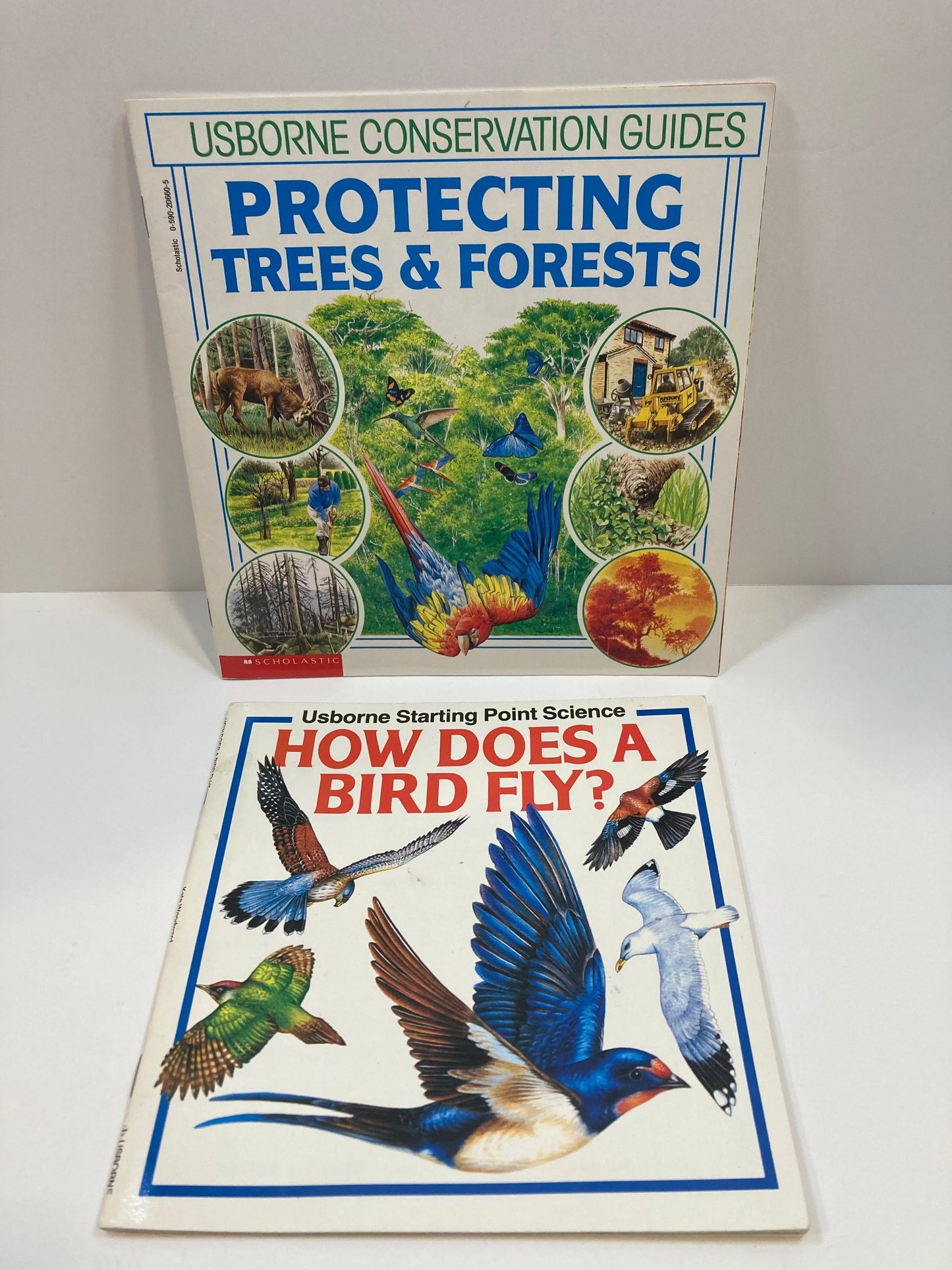 #99-Usborne Nature Book Lot-Protecting Trees and Forests + How Does a Bird Fly?