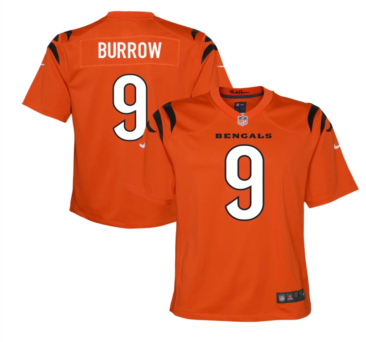 #24 NWT YXL orange game day Joe burrow jersey