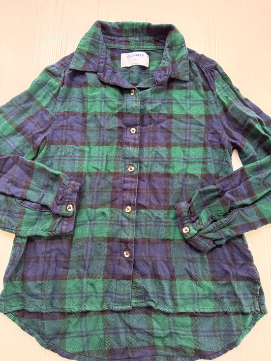 #167 Old Navy Girls Flannel - M (8)