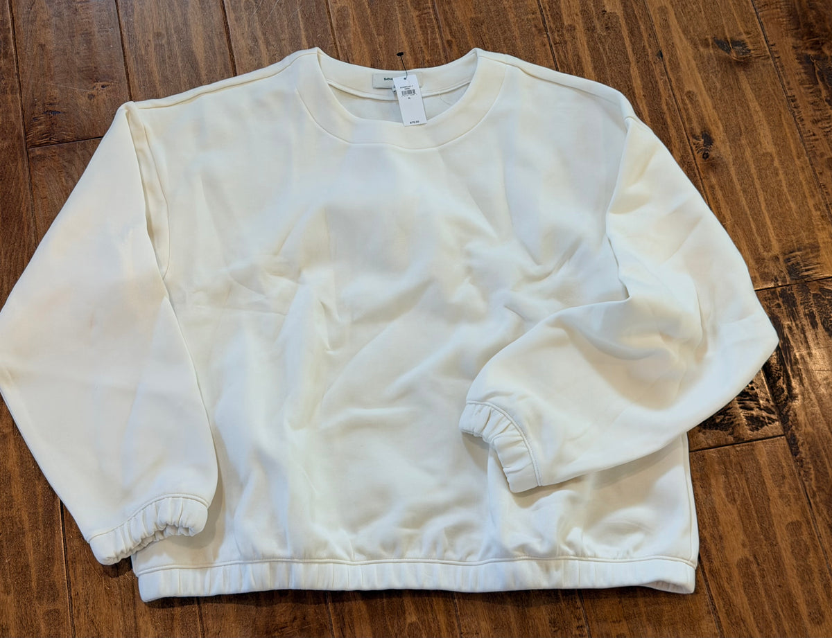 #99 women’s banana republic cream sweatshirt size XL NWT