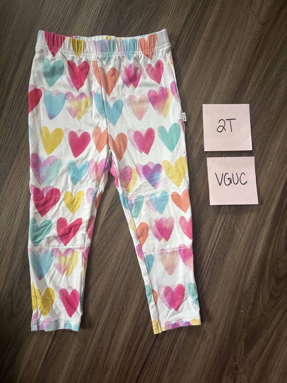 #138 - 2T VGUC Bamboo (Little Sleepies) Watercolor Love Pants