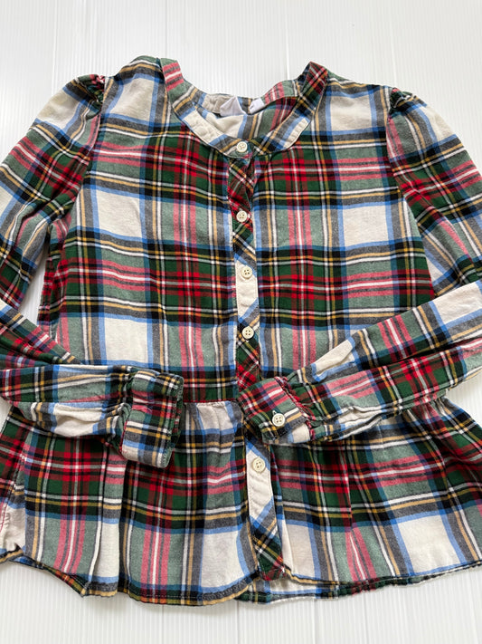 #167 Gap Girls Plaid Blouse - L (10)