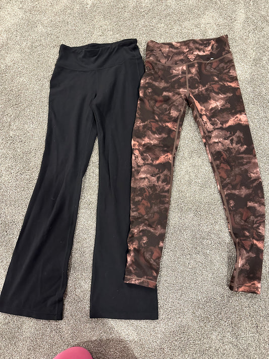 #133 Athleta Girls Sz 12 Chit Chat Tight Bundle Black are Flares