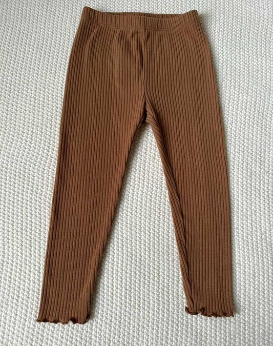 #93 Old Navy Brown Ribbed Legging Pants Girls 3T