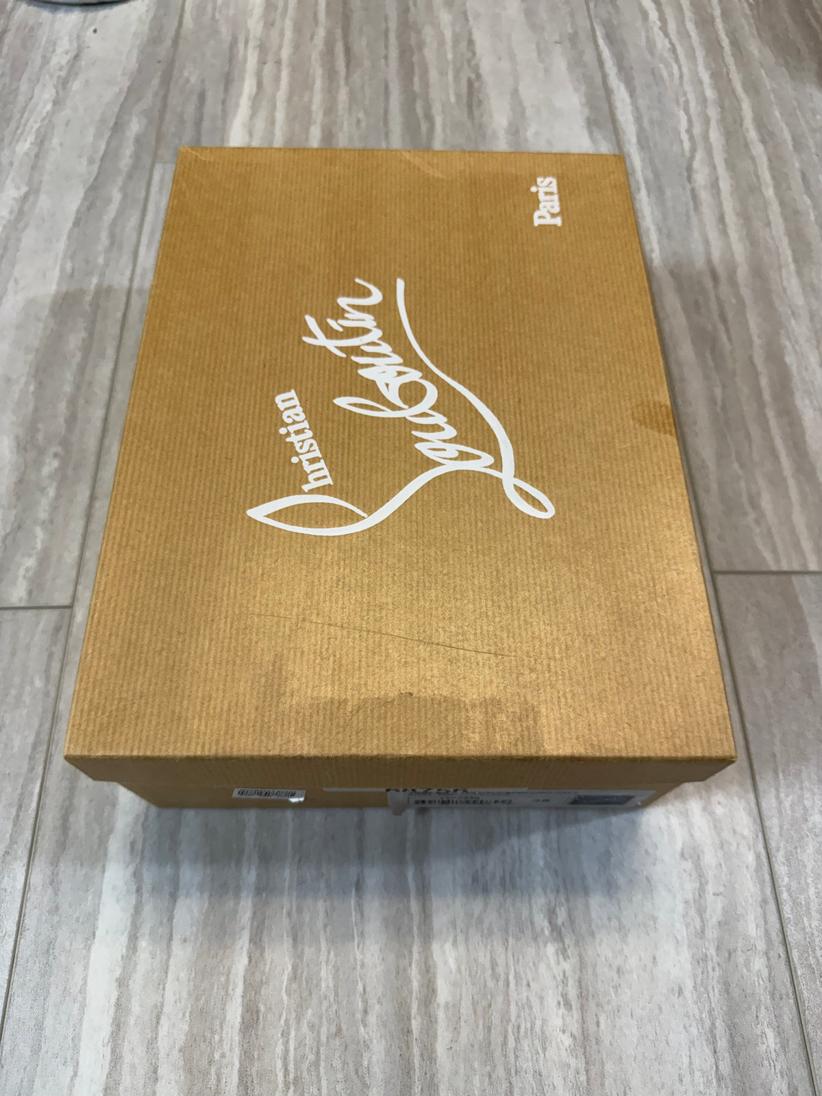 #110 Women’s  Christian Louboutin Authentic Calf & Gold Strappy Sandals – Size 38