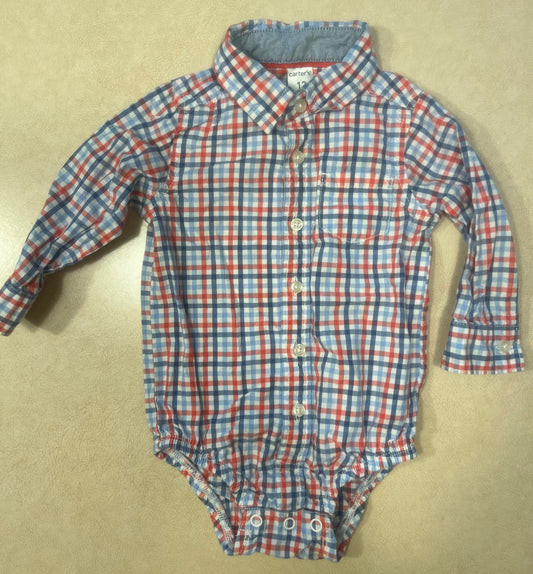 #200 Carter's Plaid Shirt Boys 12m - Reduced