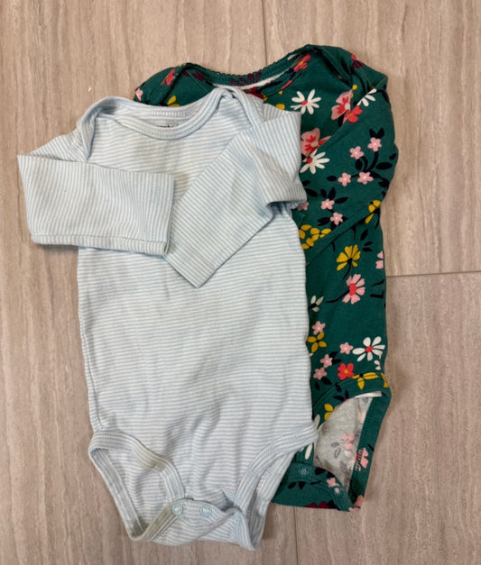 #17 Carter's Set of 2 Long-Sleeve Bodysuits Size 6M