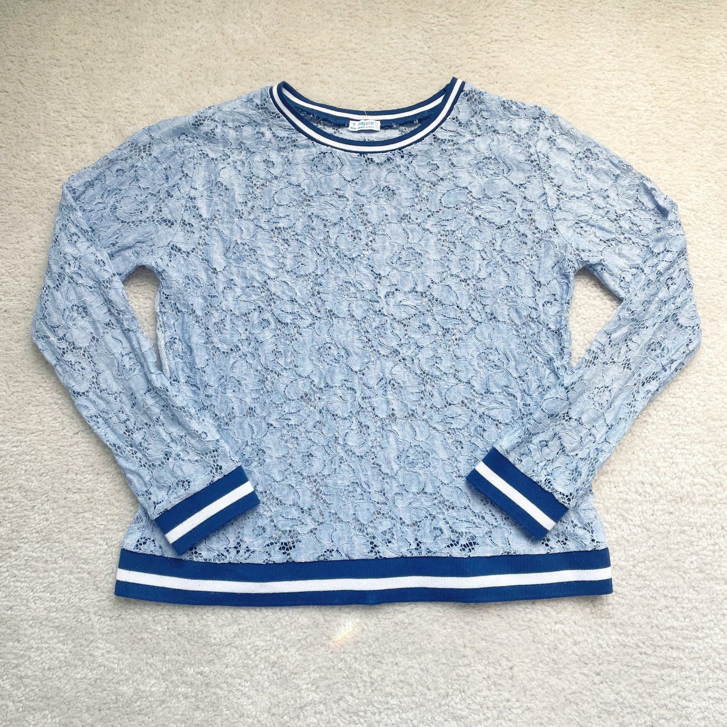 #118 | Size 16 | Mayoral Girls Blue Lace Shirt