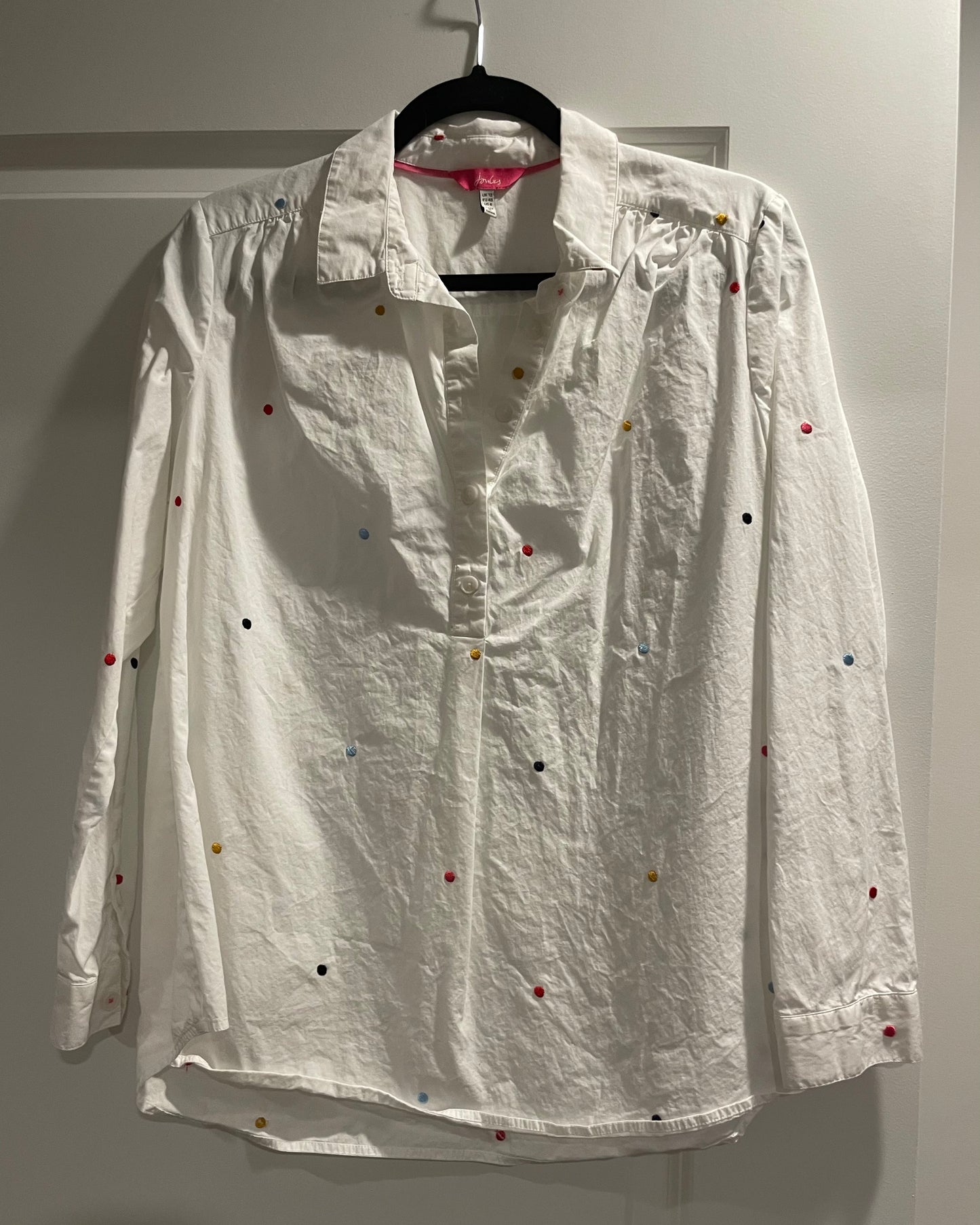 Joules dress shirt with embroidered dots size 8