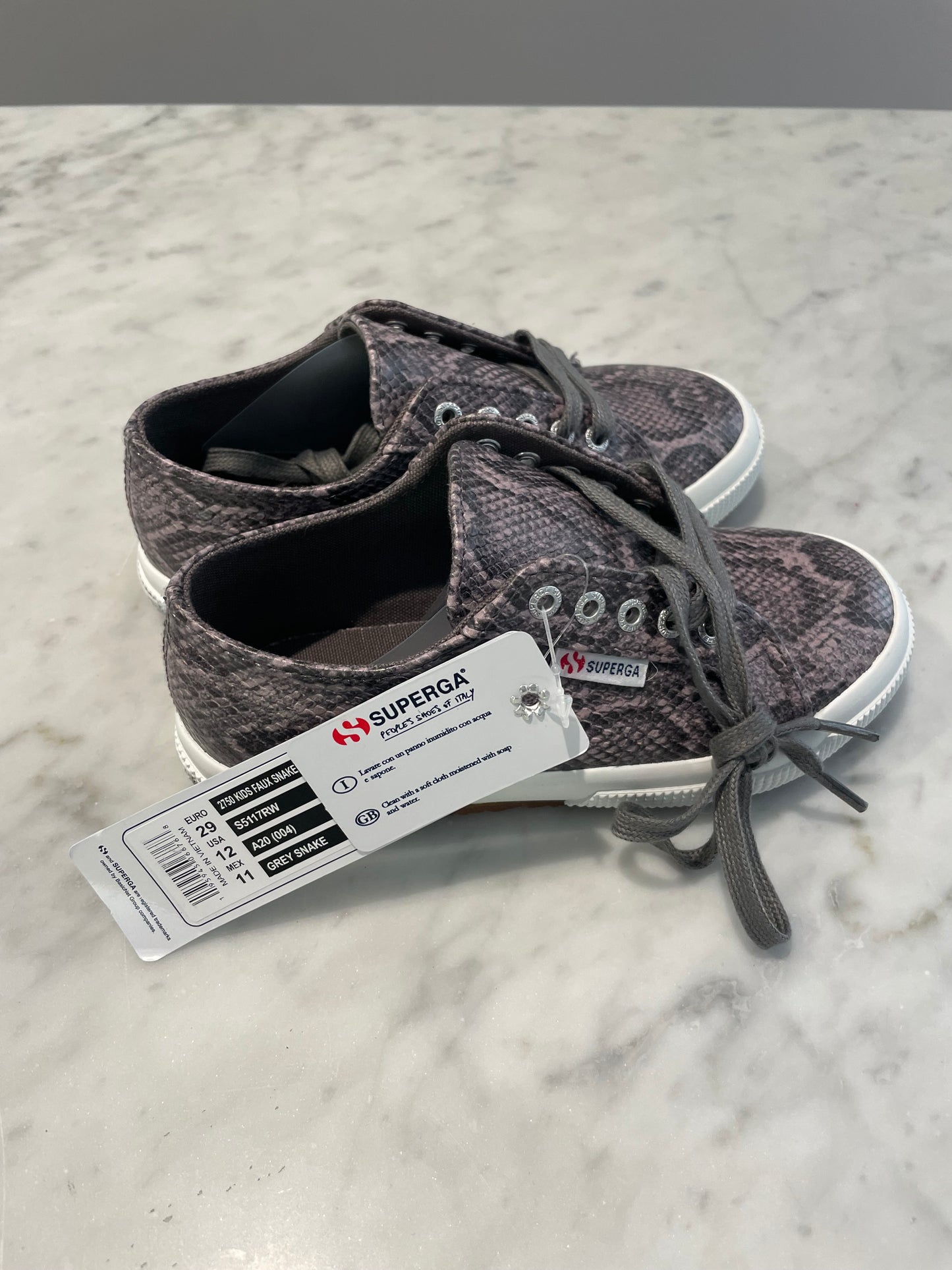 #52 - Superga Snake Embossed Sneaker, Girls, Size 12 / 29EU - NEW