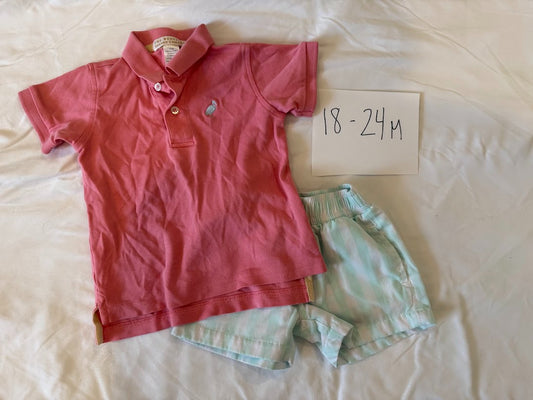 Seller #67 The Beaufort Bonnet Company 18-24M Boy Shorts and Polo Outfit