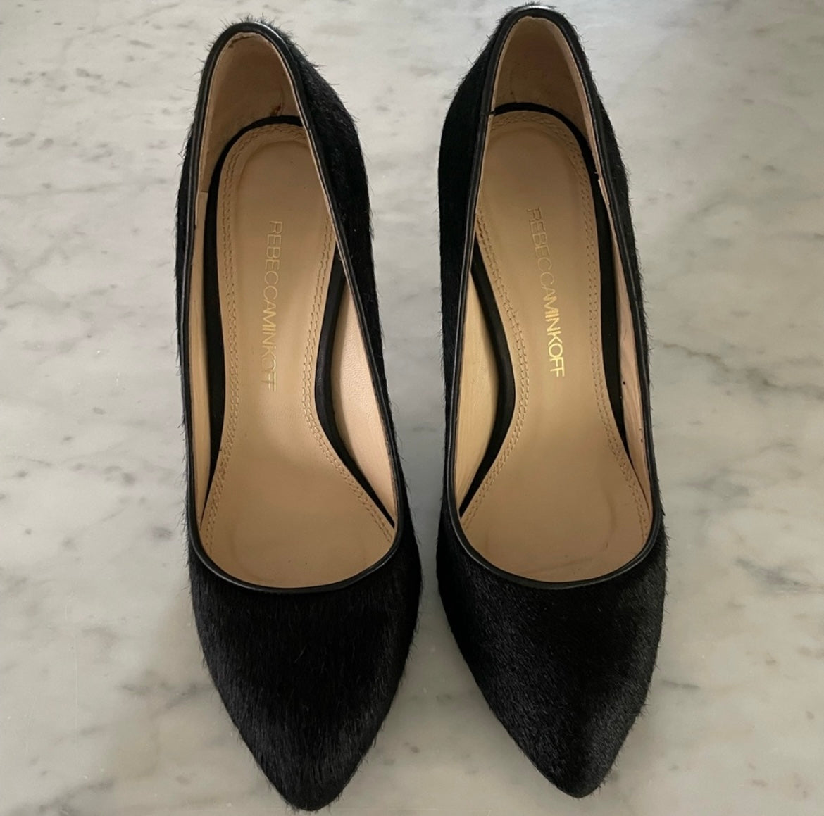 #52 - Rebecca Minkoff Pony Hair Heels Pumps - Size 7.5 - Excellent Pre Owned Condition, Women's n