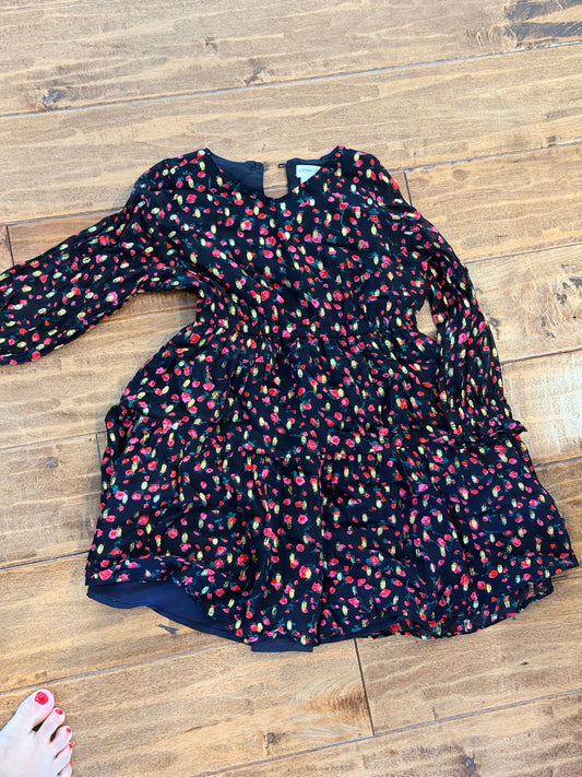 #99 Girls Crew cuts black red floral dress size 5