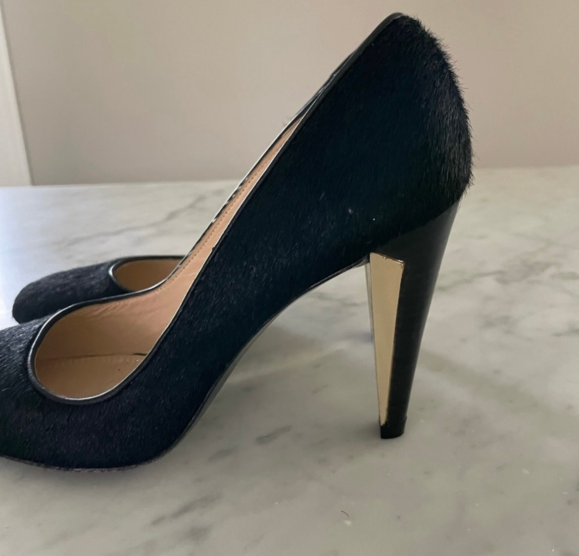 #52 - Rebecca Minkoff Pony Hair Heels Pumps - Size 7.5 - Excellent Pre Owned Condition, Women's n