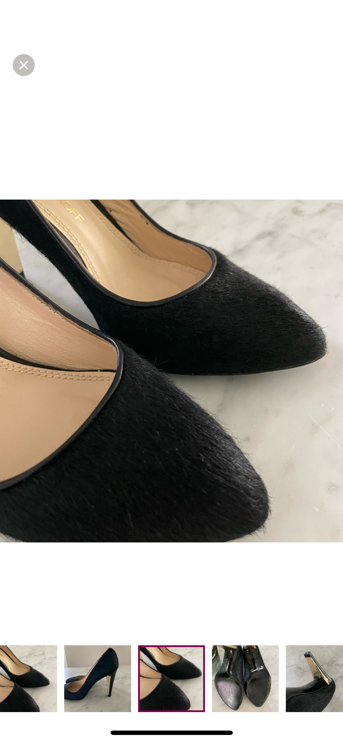 #52 - Rebecca Minkoff Pony Hair Heels Pumps - Size 7.5 - Excellent Pre Owned Condition, Women's n