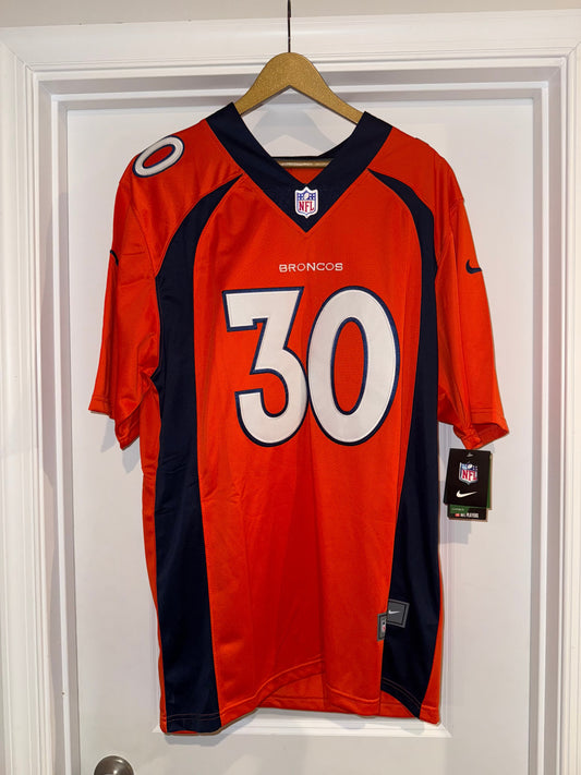 Seller #106: *Reduced* XL Denver Broncos Lindsay Embroidered Jersey NWT