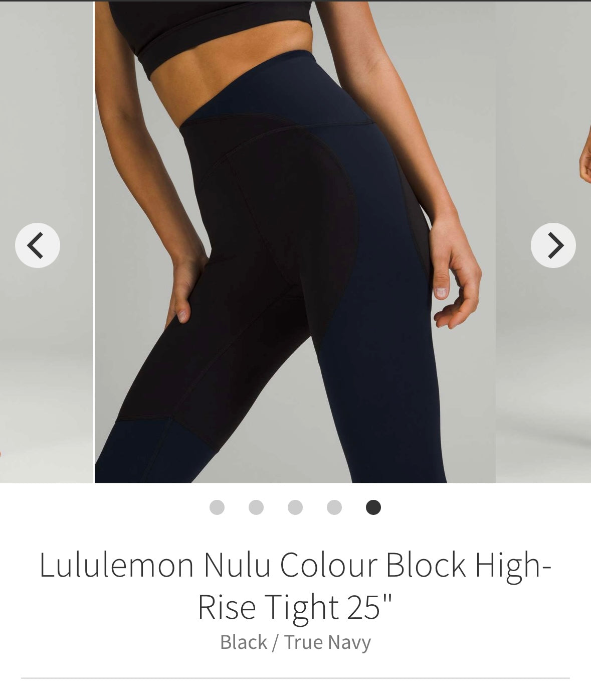 #133 Lululemon Sz 0 Nulu Color Block High Rise Tight 25 inch