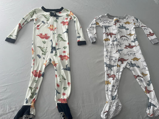 #211 18m Dinosaur Cotton Sleepers