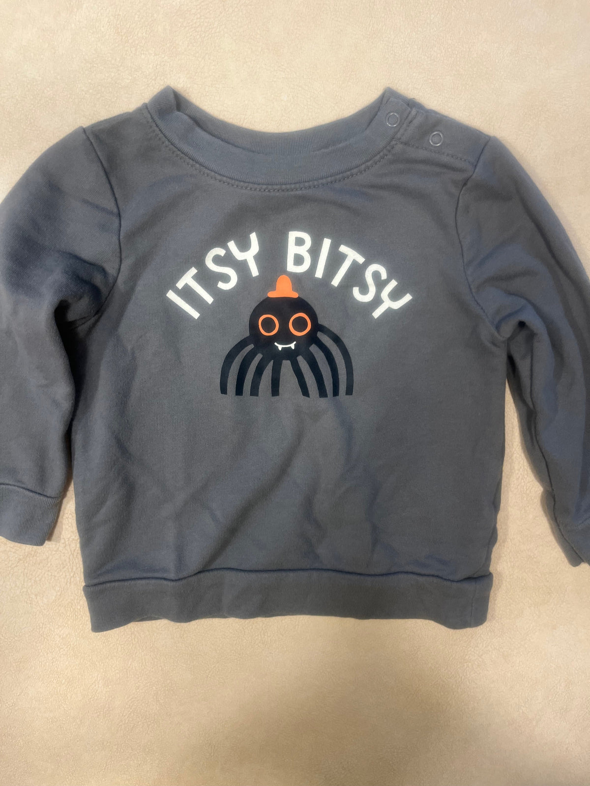 #200 Cat & Jack Itsy Bitsy Spider Halloween Sweatshirt 18m