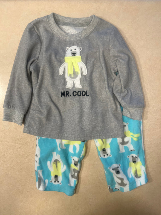 #200 Carter's Polar Bear Fleece Pajama Set Boys 18m