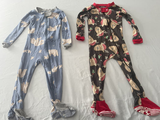 #211 18m Burts Bees Polar Bear/Reindeer Sleepers